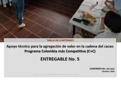 Carlota. Apoyo técnico para la agregación de valor en la cadena del cacao