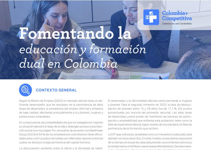 Fomentando la educación y formación dual en Colombia