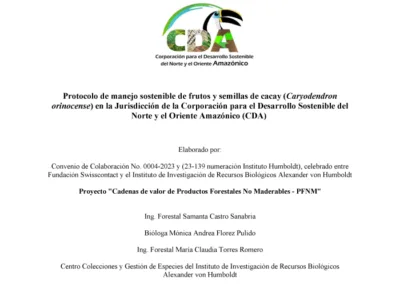 Protocolo de manejo sostenible Cacay