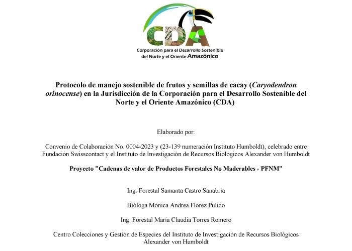 Protocolo de manejo sostenible Cacay