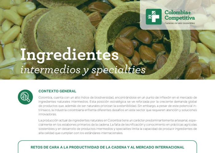 Ingredientes intermedios y specialties
